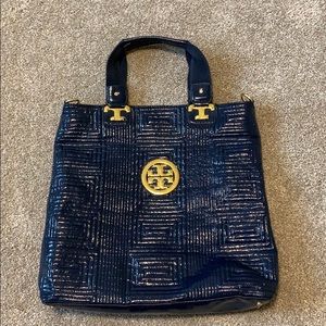 Navy shoulder bag, unique!